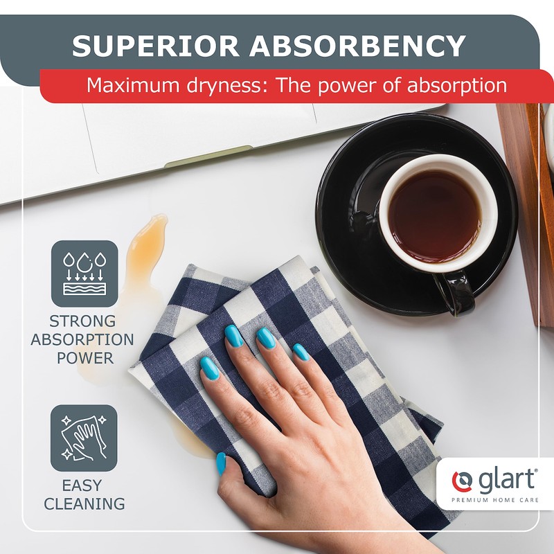 Glart Kitchen Towels, Pack of 5 Grey Tea Towels, 50