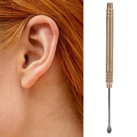 Snuff Spoon, Durable Brass Ear Pick Titanium Alloy Portable Light with Accessories for Removing Ear Wax for Cleaning Ears