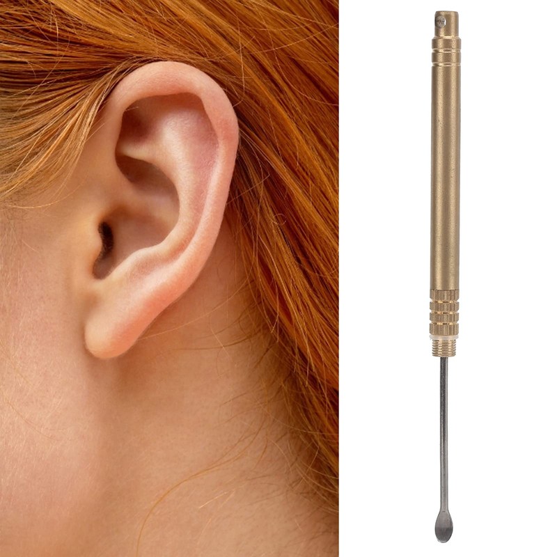 Snuff Spoon, Durable Brass Ear Pick Titanium Alloy Portable Light