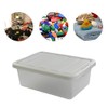 Wekiog Plastic Stackable Storage Bin Frosted Clear with A Grey