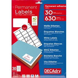 APLI Decadry Pack of 630 Multi-Purpose Labels 63.5 x 38.1 MM White