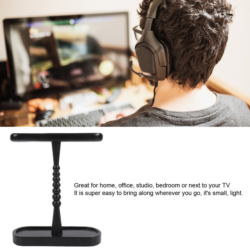 Universal Headphone Stand for Desk Wood Headset Holder Earphone Stand