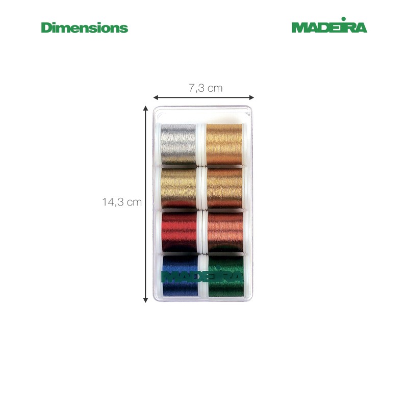 Madeira 8012 'Classic' Embroidery Box with 8 Metallic Bobbins 200
