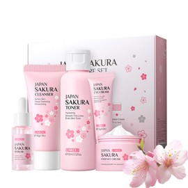 5pcs Sakura Skin Care Sets Gifts for Teenage Girls,Skin care for Teenage Girls,Girls Skincare Set, Cherry Blossom Skin Care Kit,Gift Set for Teenage Girls Women Mom Daughter Birthday Christmas