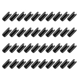 MECCANIXITY 120Pcs Slotted Split Roll Pins 4/25 Inch(4mm) Dia. 2/5 Inch(10mm) Length 65Mn Steel Spring Tension Expansion Dowels for Secure Fastening, Black