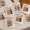 [WENJESO] 4 Pcs Carded Matte Painted Geometric Design Side/Bangs/Birth Hair