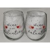 Generic 2 Piece Stemless Wine Glass Set (Wine is my