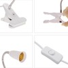 E26/E27 Clip Desk Lamp Holder 5.9ft Cable 11.8in Gooseneck Design