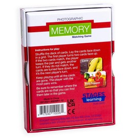 Stages Learning Materials Picture Memory Fruits & Vegetables Card Game Memory Game, Purple, Size 5 x 3
