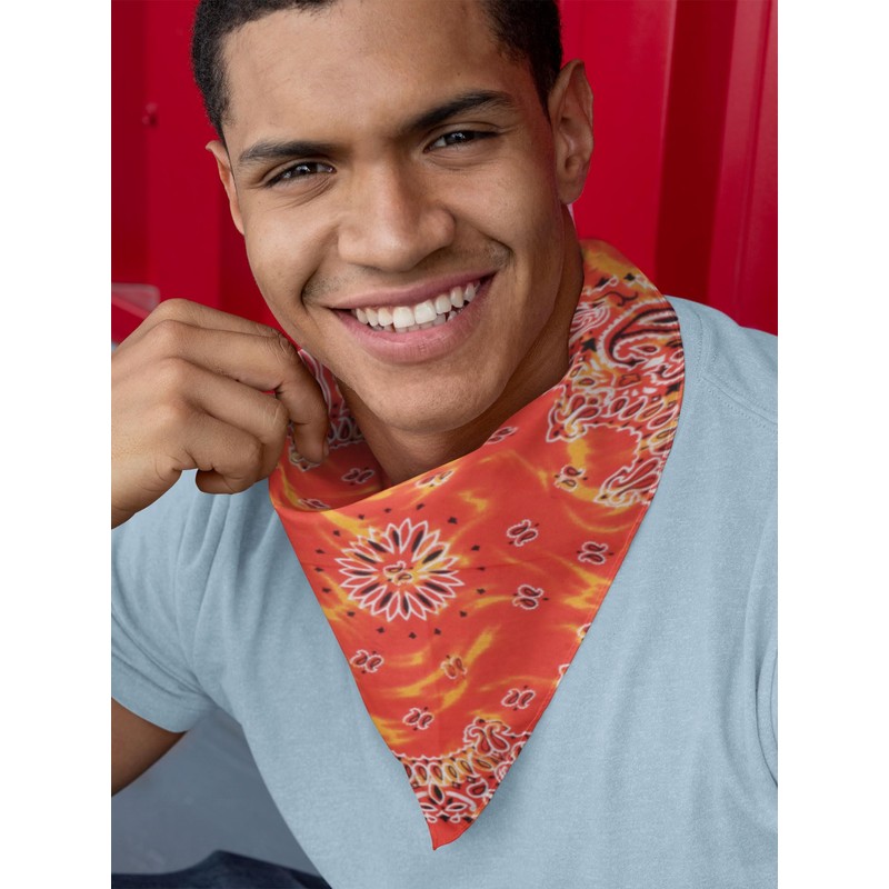 Motique Accessories Modern Tie Dye Bandana (Orange)