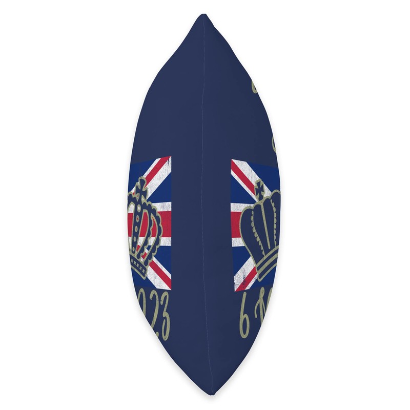 King Charles III Coronation Celebration Union Jack Crown Throw Pillow