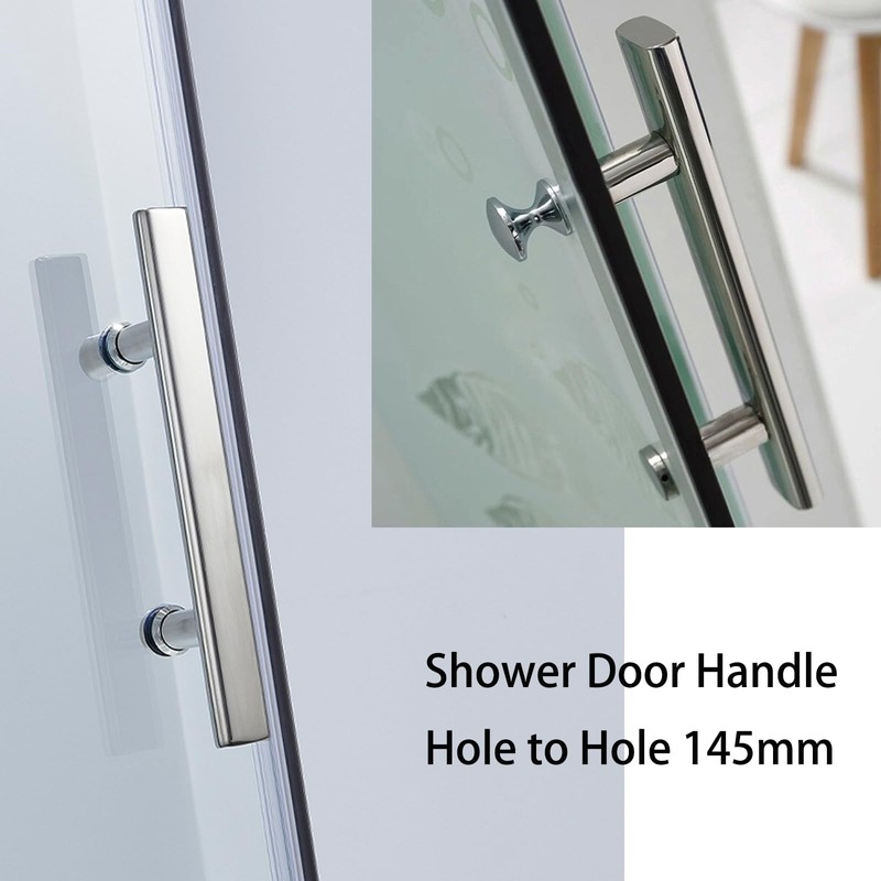 Cokritsm Shower Door Handle 145mm Hole to Hole, Stainless Steel