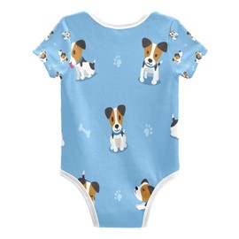 Jack Russell Terrier Dog Baby Clothes for Boy Girl,Babies'Newborn Neutral Infant Outfits,Unisex One-Piece Bodysuit for 18-24 Months,Short Sleeve