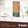 Y-Kelin 2 Pcs Copper Tongue Scraper Tongue Brush for Oral