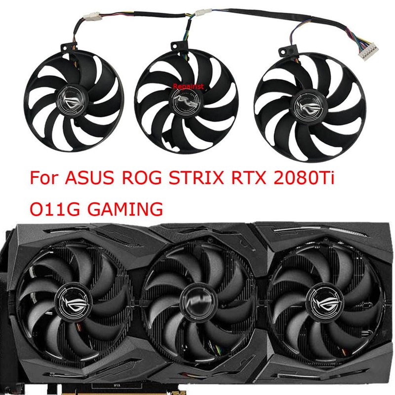 3-Piece/Set,T129215SU,FDC10H12S9-C,PLD09210S12H,Video Card Fan,GPU Cooler,For ASUS ROG STRIX RTX 2080Ti RTX