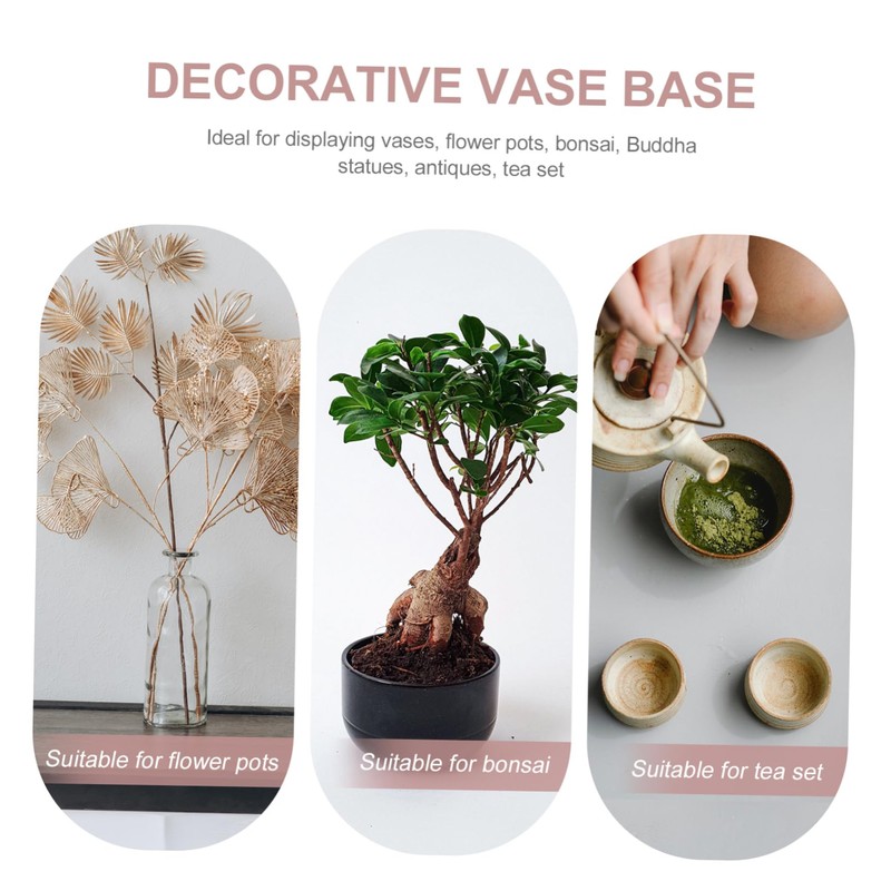 Mipcase 1PC Versatile Wooden Base for Flowerpots Chinese Style Desktop