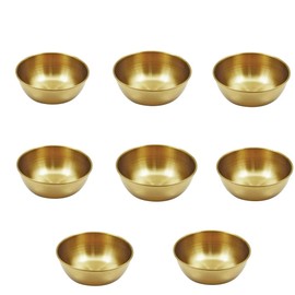 8 Pcs Gold Stainless Steel Sauce Dip Bowls，Mini Individual Saucers Bowl Round Seasoning Dishes Sushi Dipping Bowl Appetizer Plates
