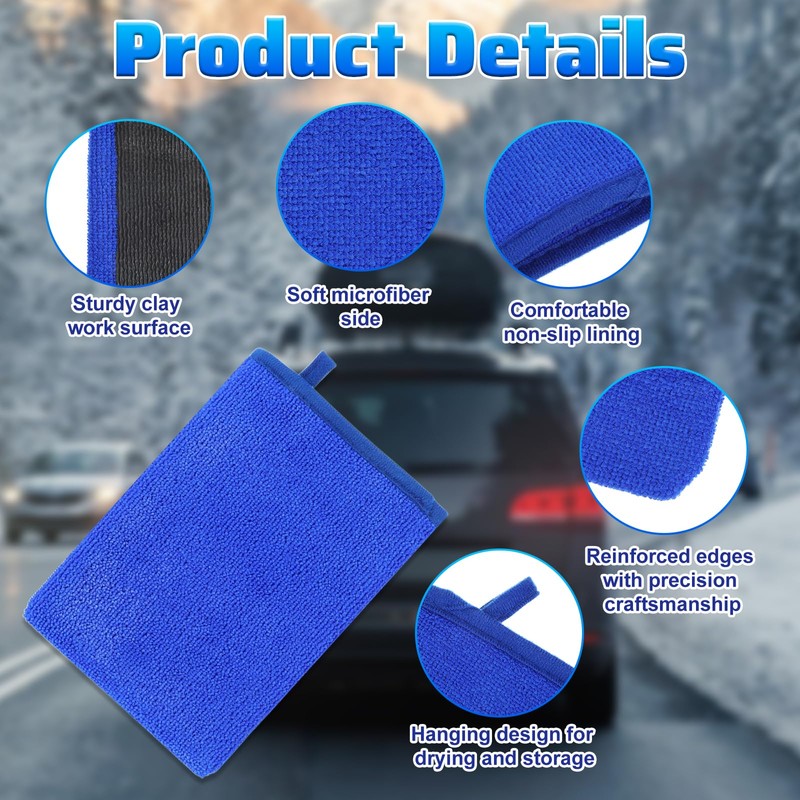 Quilax 2 Pack Clay Mitt Auto Detailing, Fine Grade Alternative