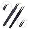 AIEX 2Pcs Lash Tweezers, Stainless Steel Eyelash Extension Tweezers Straight