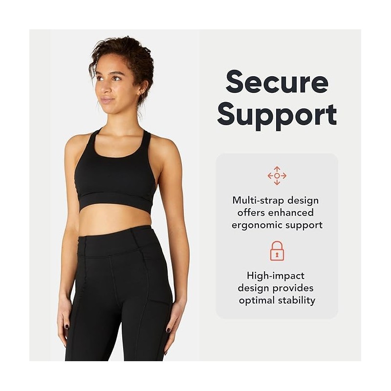 FM London 4PK Strappy Sports Bra (UK, Alpha, M, L,