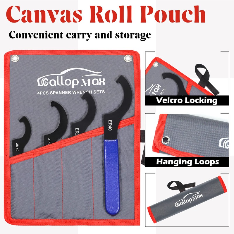 4Pcs Universal Coilover Spanner Wrench Set, Shock Wrench Adjustable Spanners