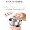 Plainhouse Korean Stainless Steel Rice Serving Bowls with Covers, Set
