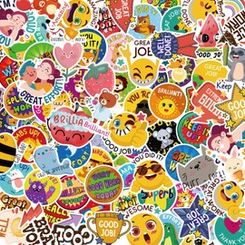 100Pcs Class Reward Stickers for Kids,Waterproof Family Class Sticker Book Decoration for School,Vinyl Home Student Sticker Set Basket Crafts Stuffers