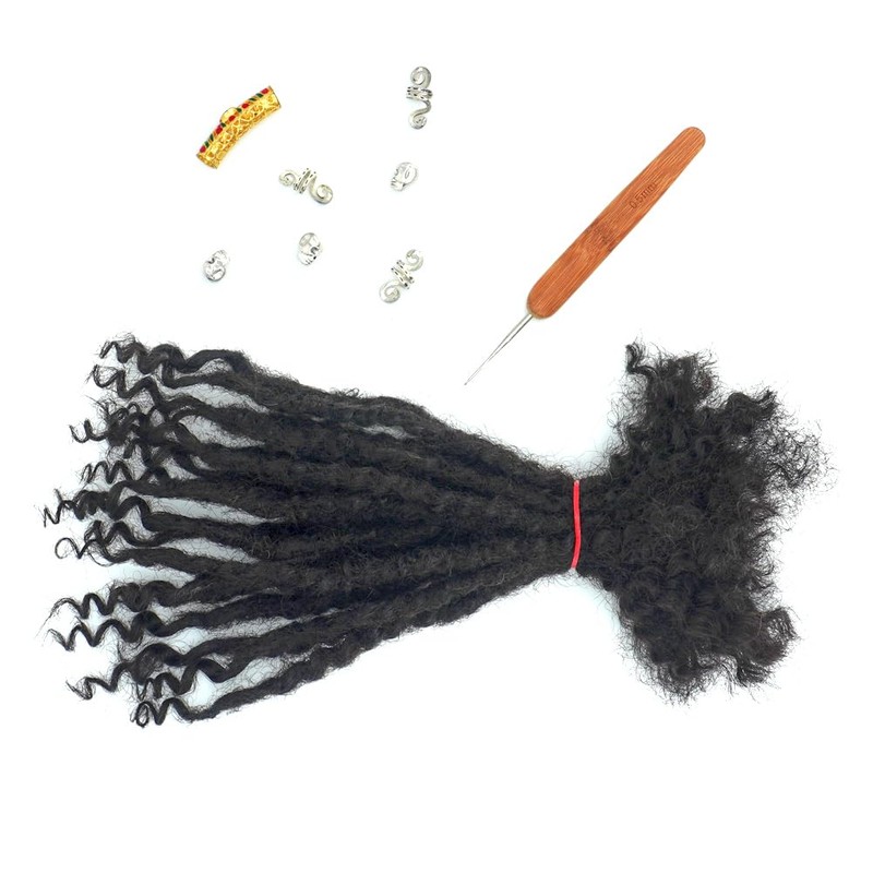 Textured Locs Extension With Curly Ends 100% Permanent Human Hair
