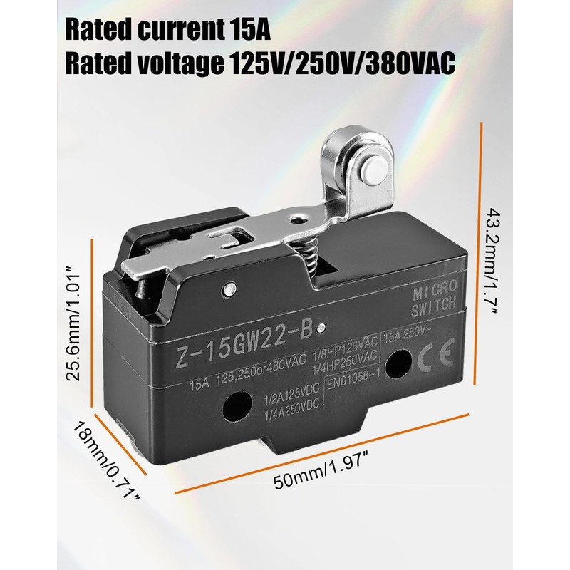 4Pcs Z-15GW22-B Micro Switch 1NO 1NC 15A 125V 250V 380VAC