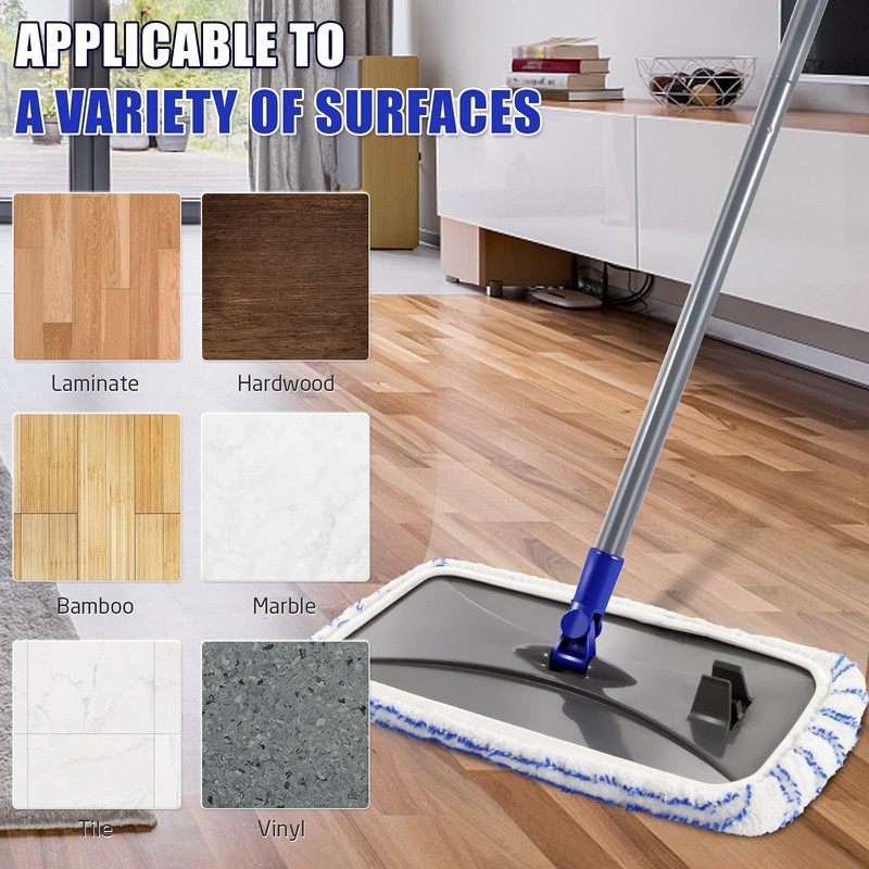 MASTERTOP Microfibre Flat Mop, Extended Wet Dry Large Floor Mop