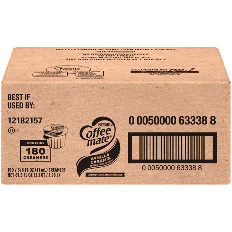 Nestle Coffee mate Coffee Creamer, Vanilla Caramel, Liquid Creamer Singles,