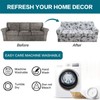 KRFOONN 4 Piece Printed Sofa Couch Cover for 3 Cushion