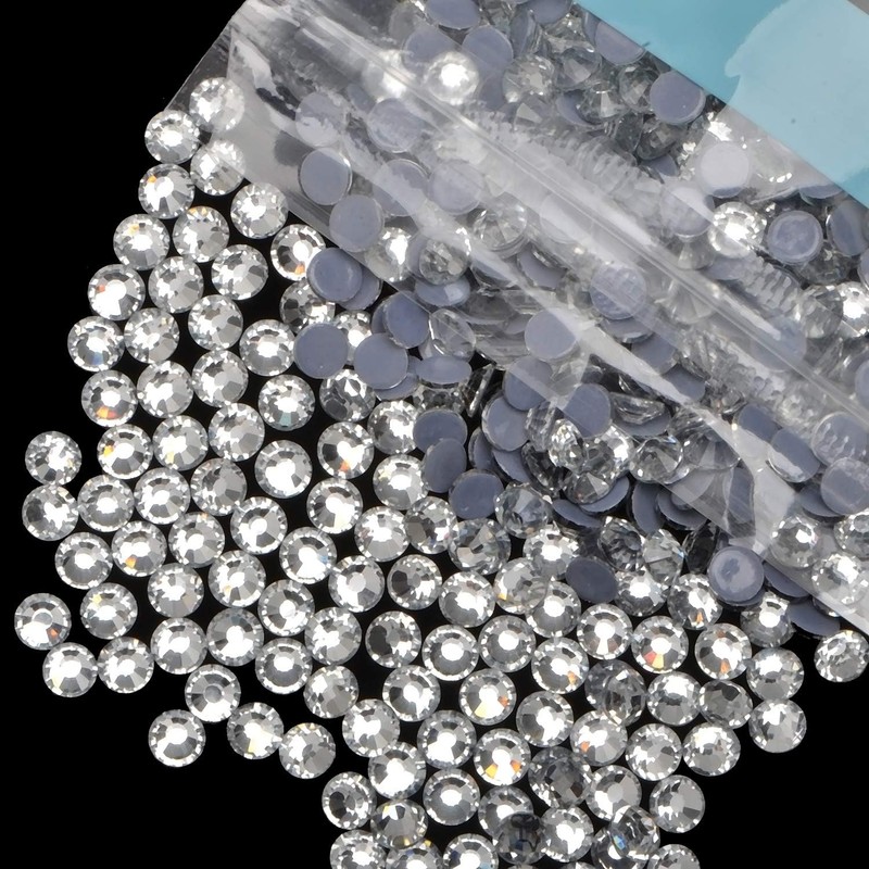 4500 Pieces Hot Fix Glass Flatback Rhinestones HotFix Round Crystal
