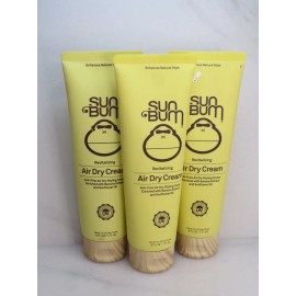 SUN BUM REVITALIZING AIR DRY CREAM ANTI-FRIZZ STYLING CREAM 6 OZ LOT OF 3