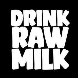 Drink Raw Milk Sticker Decal Notebook Car Laptop 5.5"x5.5" (White)