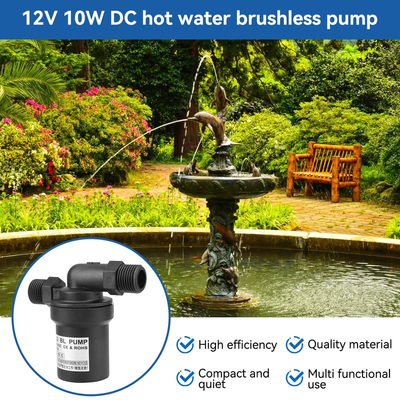 12V DC Brushless Pump, 10W Solar Water Pump Hot Water