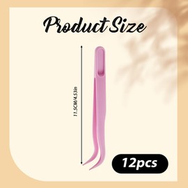 JJUNW Pack of 12 Plastic Tweezers, Elbow Tweezers, Children's Versatile and Practical Tweezers, Crafts, Lightweight Tweezers, Children for Electronics, Jewellery Making, Laboratory Work, Hobbies, DIY