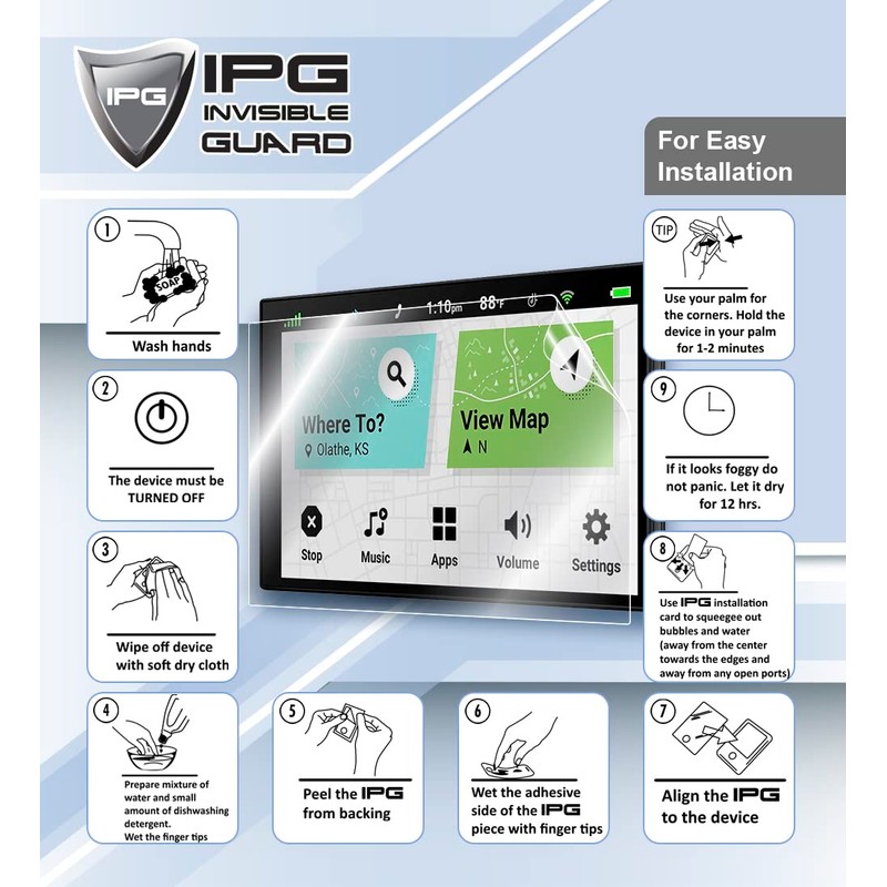 IPG for AMTIFO RV Backup Camera 7'' Monitor Touchscreen HydroGel