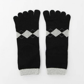 Men's Comfortable Argyle Pattern Black Toe Socks Gift Men's