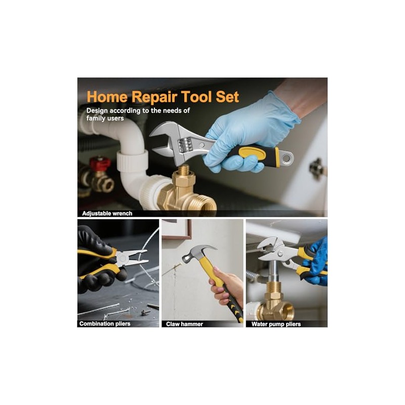 328 Piece Tool Kit for Home,Hand Repair Tool Set,Toolbox Storage