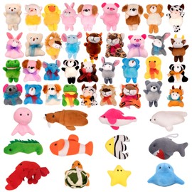 JoyRapt 48 Pack Small Stuffed Animals Bulk Gifts for Kids (2.3/2"-2.5/3.5" Each), Party Favors Toys for Girls, Easter Basket Stuffers Christmas Stocking Plushies (48PCS)