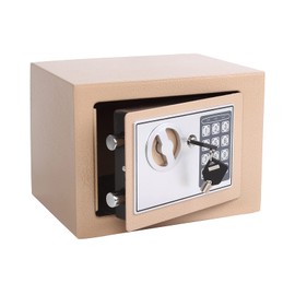 Yuanshikj Electronic Deluxe Digital Security Safe Box Key Keypad Lock Home Office Hotel Business Jewelry Gun Cash Use Storage (Ochre Yellow, 17E)