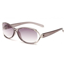 The Claire Sun Readers for Women Oval Reading Glasses Trendy Readers Sunglasses + 1.00 Grey and Silver