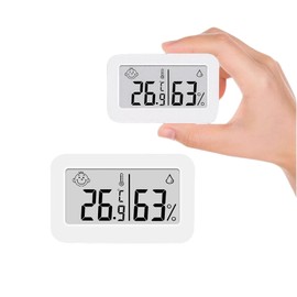 2-Pack Digital Room Thermometer and Hygrometer – Indoor Temperature and Humidity Meter with LCD Display, Smart Comfort Indicator, Accurate Humidity Sensor for Home, Nursery and Greenhouse（white）