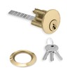 XFORT Polished Brass Rim Cylinder, Security 5 Pin Rim Cylinder