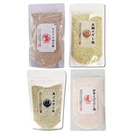 Nodoguro Dashi Salt, True Tai Dashi Salt, Ago Dashi Salt, Red Shrimp Dashi Salt, Dashi Salt 4-Pack Set, Dashi Salt 1 Bag Each 160g, Dashi Salt Seasoning, SUMIYOSHI Store Sticker Included