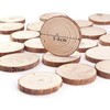 50 Pcs Natural Wood Slices, BetterJonny 2''-2.5'' Unfinished Predrilled Round