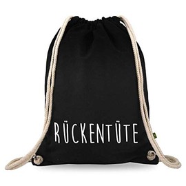 Turnbeutelliebe® Gym Bag with Saying – Funny Designs & Sayings – Printed – Cotton Black – Sports Bag – Backpack – Approx. 12 Litres – 37 x 46 cm