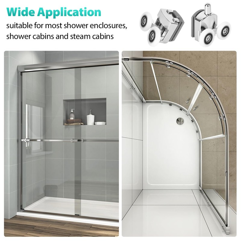 4 Pieces Shower Door Rollers Curved Shower Door Wheels 23mm