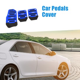 A ABSOPRO Nonslip Pedal Cover Set Plastic Metal Black Blue (Set of 3)